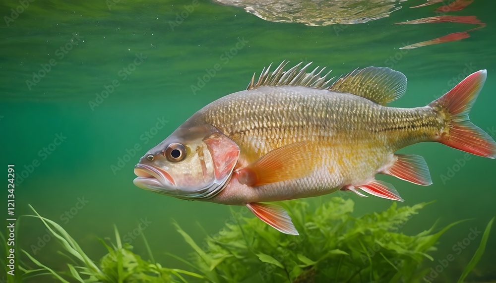 Fototapeta premium Big Freshwater Fish Caught Fresh from the Water. 8