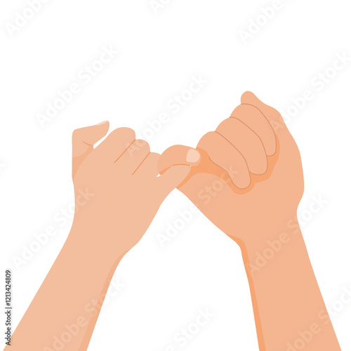 Pinky promise hands gesture between man and woman
