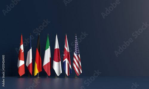 G7 flag country global politic government president group canada france german italy japan united kingdom uk united state america usa us business financial solider army weapon summit meeting g7 travel