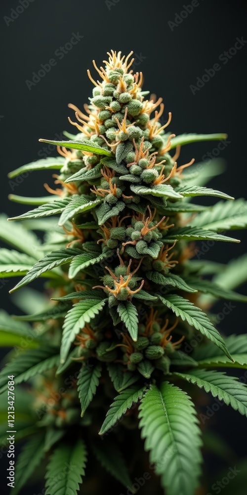 Fototapeta premium The cannabis plant, also known as marijuana, is a flowering plant that produces psychoactive compounds and has been used for medicinal and recreational purposes for thousands of