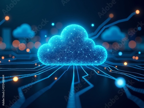 A cloud is a collection of data and applications stored and processed remotely photo