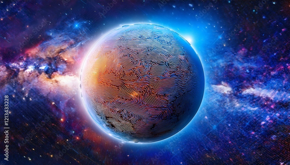 宇宙を漂うカラフルな惑星 宇宙を漂うカラフルな惑星