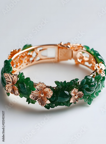 Vintage Rose Jade Bracelet