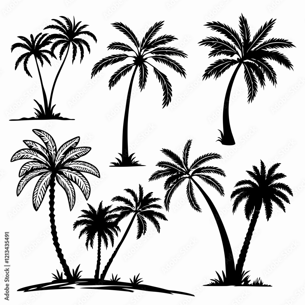 palm trees silhouettes palm trees silhouettes