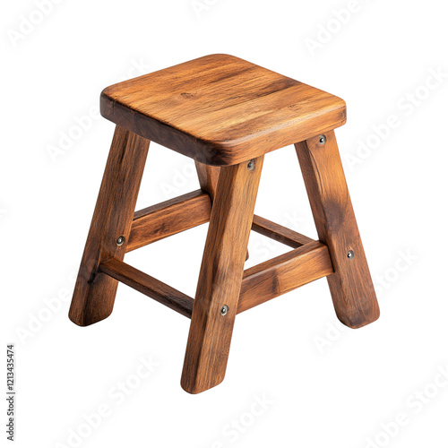 Wooden Step Stool for Bathroom on transparent background