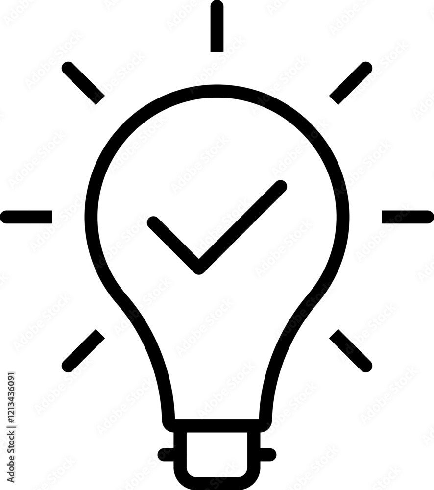 Light bulb icon. Line, solid and filled outline colorful version, outline and filled Different style vector collections. Idea sign, solution, thinking concept. Light bulb with check mark. Electricity Light bulb icon. Line, solid and filled outline colorful version, outline and filled Different style vector collections. Idea sign, solution, thinking concept. Light bulb with check mark. Electricity