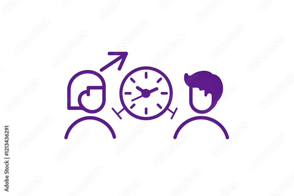 Time management and teamwork concept illustration. Time management and teamwork concept illustration.