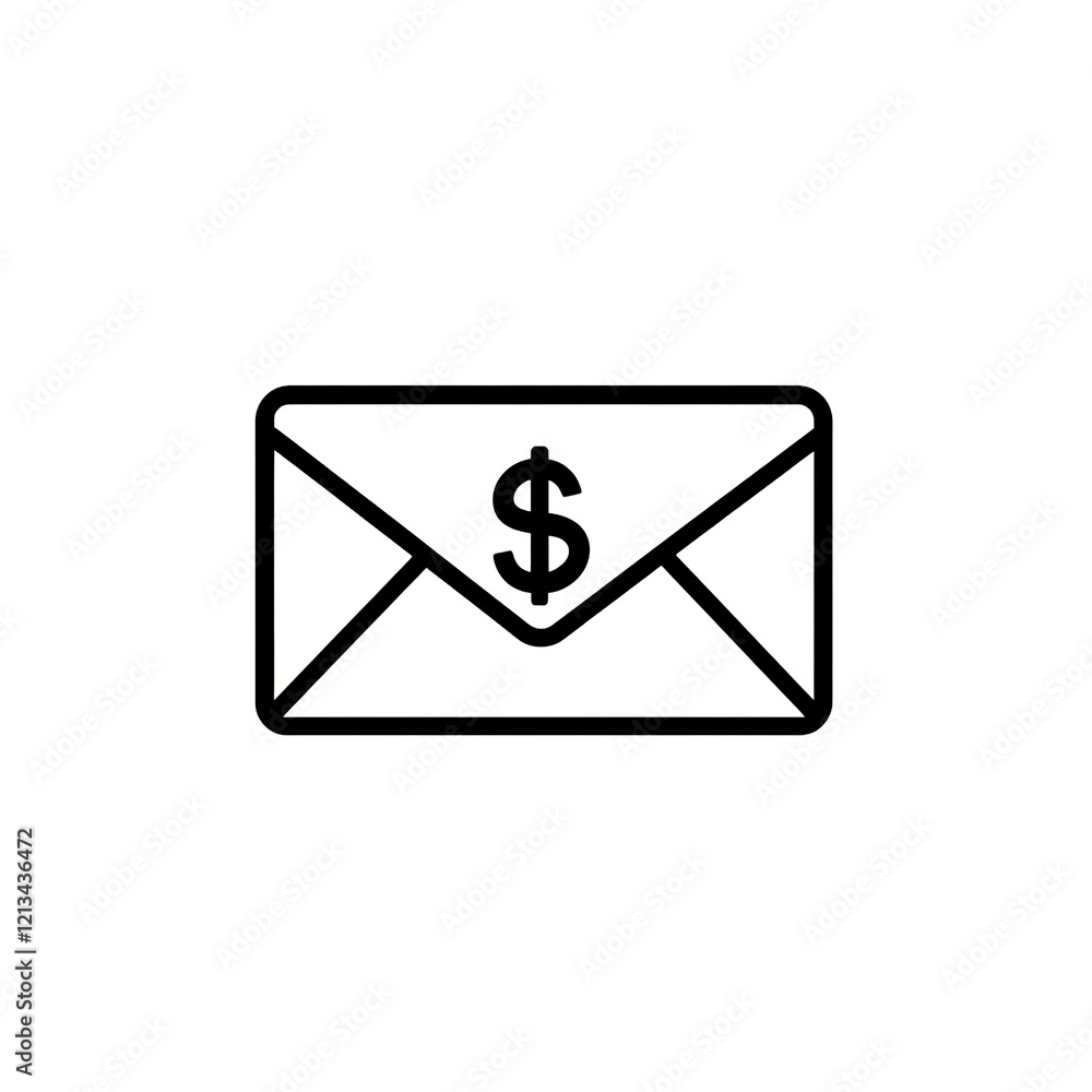Envelope with dollar sign, finance concept Envelope with dollar sign, finance concept