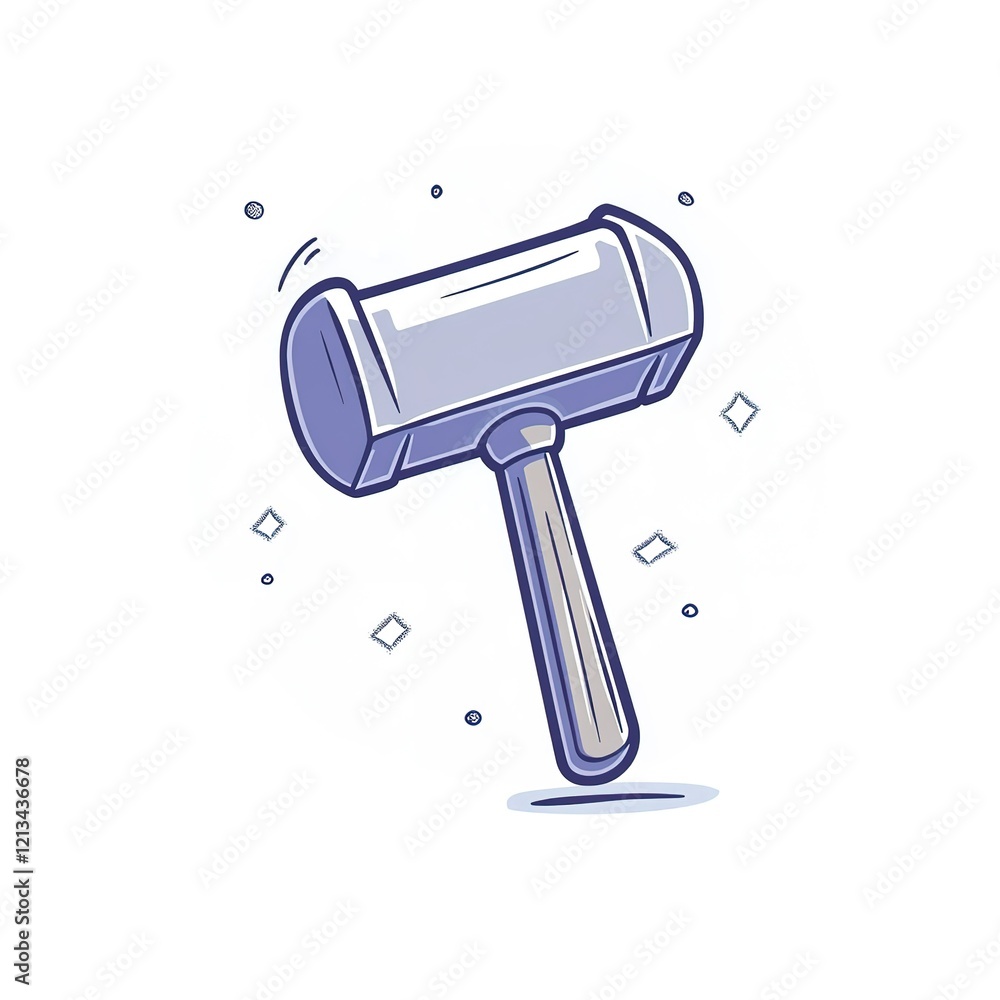 A cartoon illustration of a mallet. A cartoon illustration of a mallet.