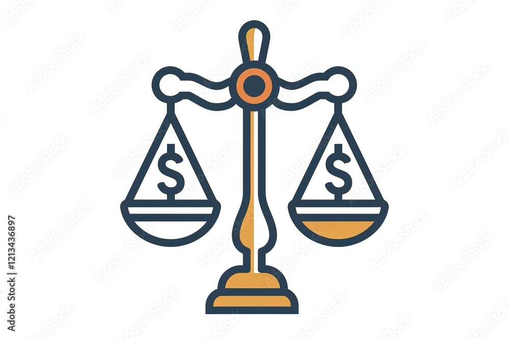 Balanced scales representing equal value. Balanced scales representing equal value.