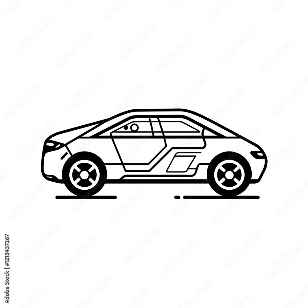 Sleek futuristic coupe design illustration Sleek futuristic coupe design illustration