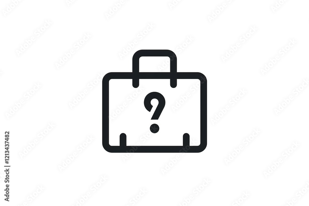 Mystery briefcase, unknown contents, question mark. Mystery briefcase, unknown contents, question mark.