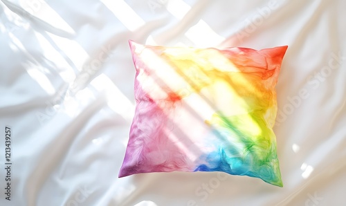 Wallpaper Mural Rainbow pillow sunlight bedroom decor textile Torontodigital.ca