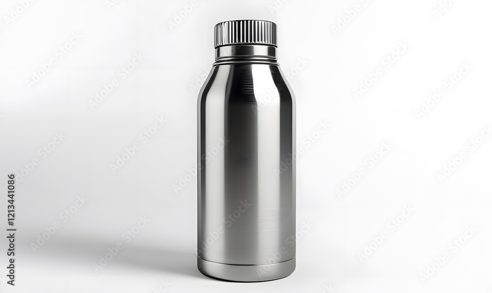 Stainless steel bottle studio shot, white background, product mockup Stainless steel bottle studio shot, white background, product mockup
