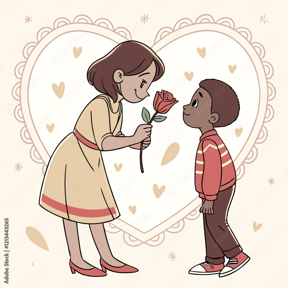 Valentines day holiday getting card with heart Valentines day holiday getting card with heart