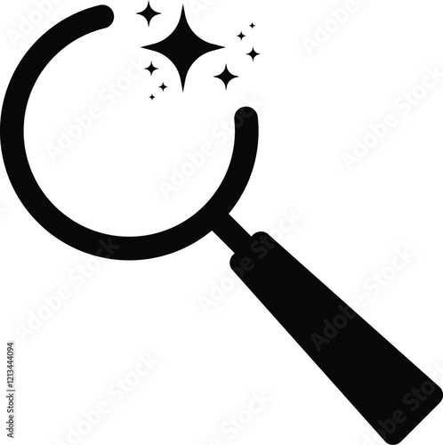 Ai search icon. Searching analysis by Machine learning. Artificial intelligence technology. Search magnifying glass