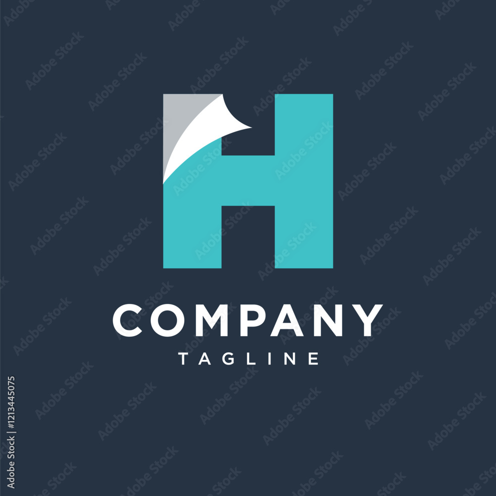 Letter H Paper Logo Icon vector Letter H Paper Logo Icon vector