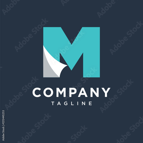 Fotografía Letter M Paper Logo Icon vector