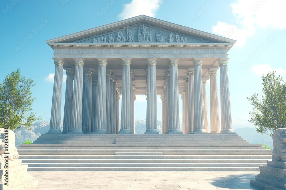 Obraz premium Ancient temple with columns and wide steps