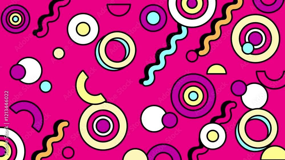 vibrant color combinations and dynamic shapes creating a bold abstract geometry seamless 4k video background motion pop art design vibrant color combinations and dynamic shapes creating a bold abstract geometry seamless 4k video background motion pop art design