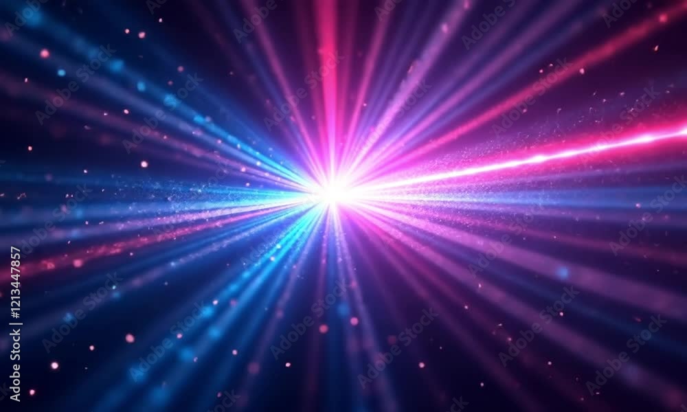 Looping Abstract Radiating Starburst with Neon Blue, Pink, and Purple Light Looping Abstract Radiating Starburst with Neon Blue, Pink, and Purple Light