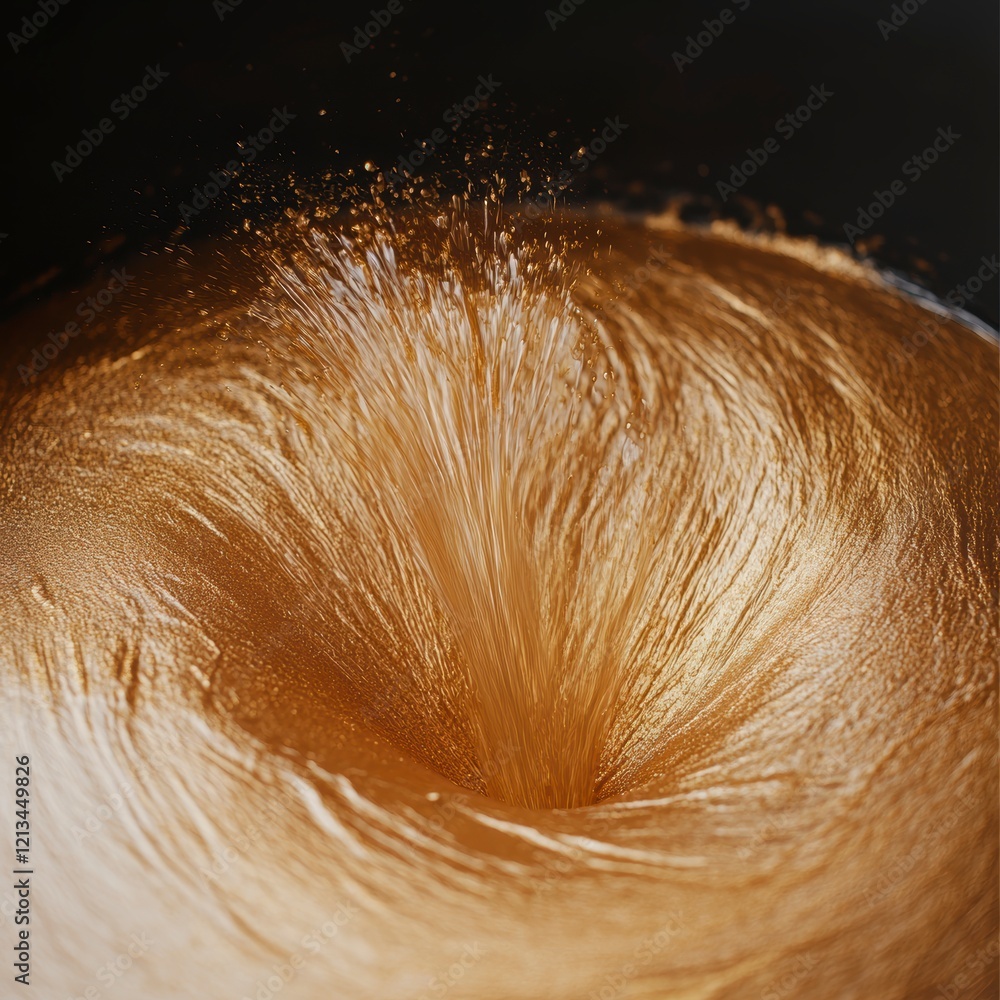 Fototapeta premium Golden Liquid Vortex Abstract Luxury Swirl Texture Background