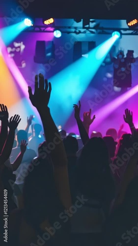 Energetic Crowd at a Vibrant Music Concert