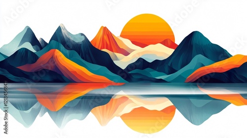 Mountain Landscape Vector Illustration for Durin Theme