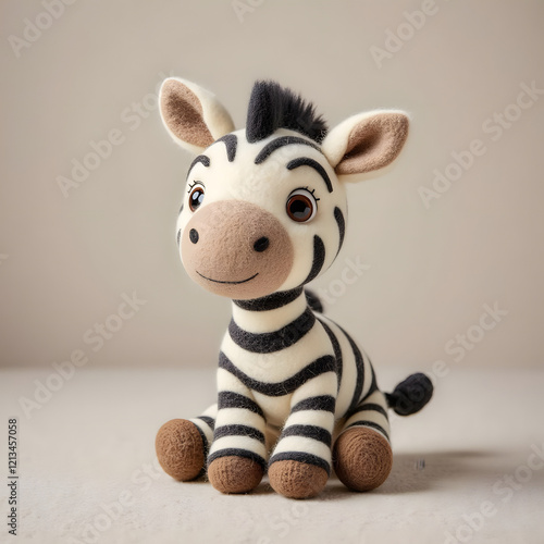 Crochet and Felt Zebra Plushie Toy