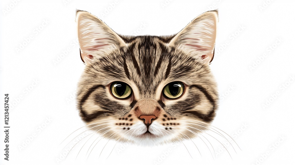 Adorable Cat Head Vector for Birthday Card Designs | Cute Feline Illustration Adorable Cat Head Vector for Birthday Card Designs | Cute Feline Illustration