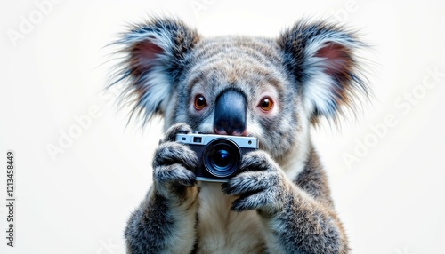 Koala Holding Camera Wildlife Photography Image photo