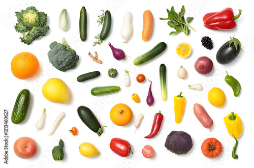 Wallpaper Mural Vibrant Collection of Fresh Farm Produce: A Colorful Array of Vegetables and Fruits Torontodigital.ca