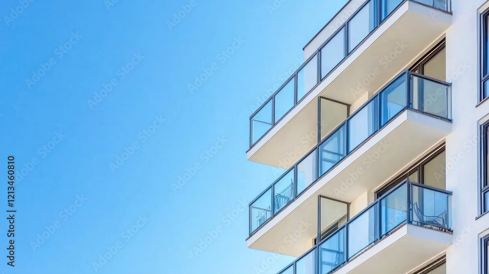 Modern Apartment Building with Balconies Modern Apartment Building with Balconies