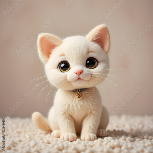 Crochet and Felt Kitten Plushie Toy