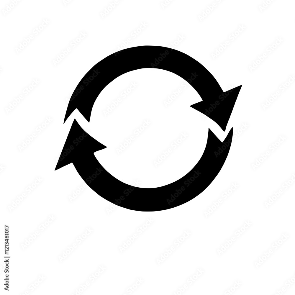 Circular Arrows: A simple yet powerful graphic depicting two bold black arrows forming a continuous circle, symbolizing renewal, recycling, and continuous improvement. Circular Arrows: A simple yet powerful graphic depicting two bold black arrows forming a continuous circle, symbolizing renewal, recycling, and continuous improvement.
