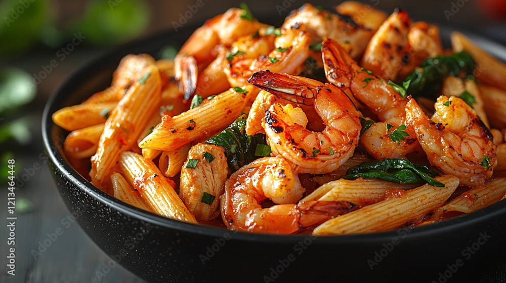 Grilled Shrimp Penne Pasta Dish Grilled Shrimp Penne Pasta Dish