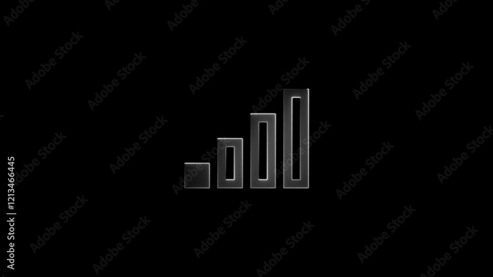 Glowing neon line icon isolated on black background.Video footage of glowing Growing bar graph icon.neon business growth animation. 4k video Glowing neon line icon isolated on black background.Video footage of glowing Growing bar graph icon.neon business growth animation. 4k video