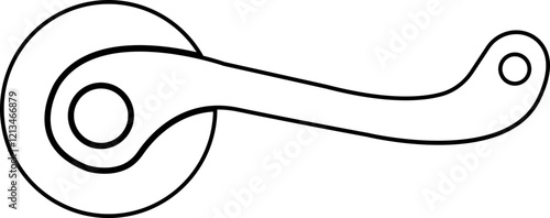 Door handles icon. Locks handles on the door in the house, hotel. Black flat and line vector isolated on transparent background. Metal items interior symbols doorknob realistic.
