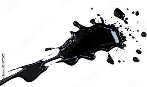 Black liquid splash, dark background, studio shot, design element (1) photo