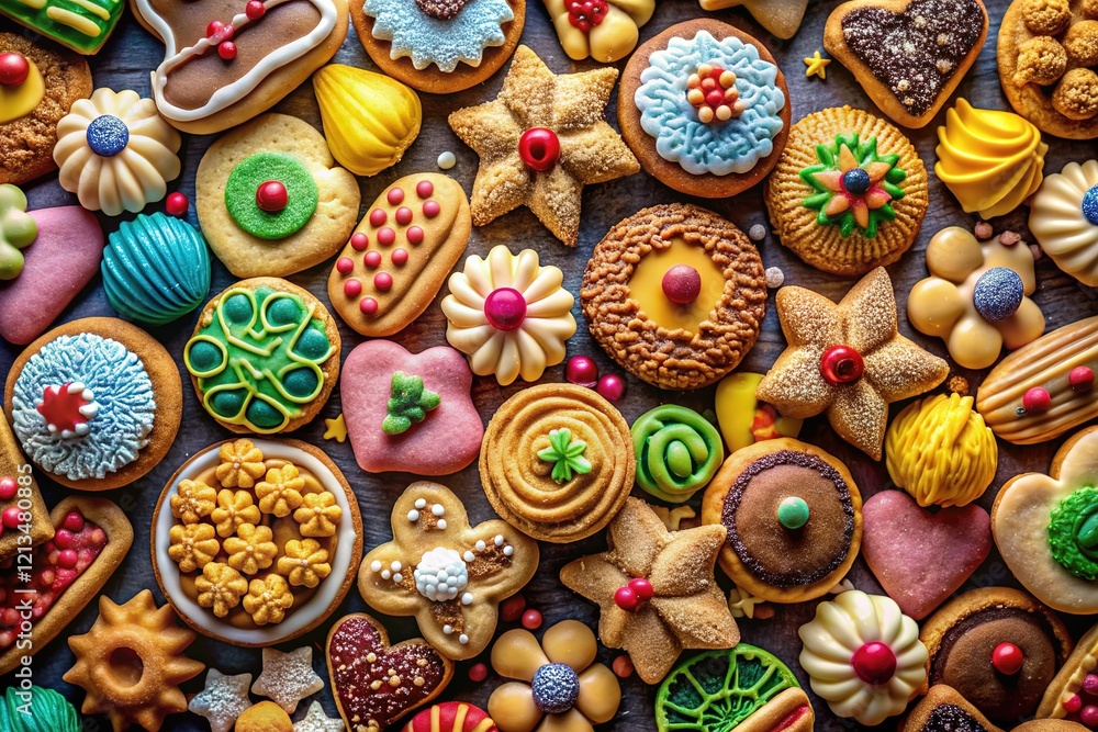 Atop a surface, a stack of tiny cookies, a sweet scene. Atop a surface, a stack of tiny cookies, a sweet scene.