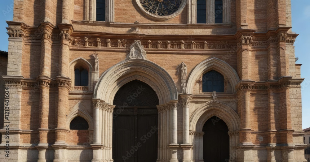 Architectural façade of the Church of San Francesco in Arezzo , architecture, medieval Architectural façade of the Church of San Francesco in Arezzo , architecture, medieval