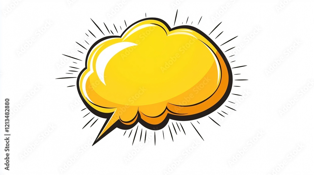 Vibrant Yellow Cartoon Speech Bubble Design Element for Playful Graphic Illustrations Vibrant Yellow Cartoon Speech Bubble Design Element for Playful Graphic Illustrations