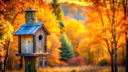 Calvert County Bluebird House, autumnal bokeh.