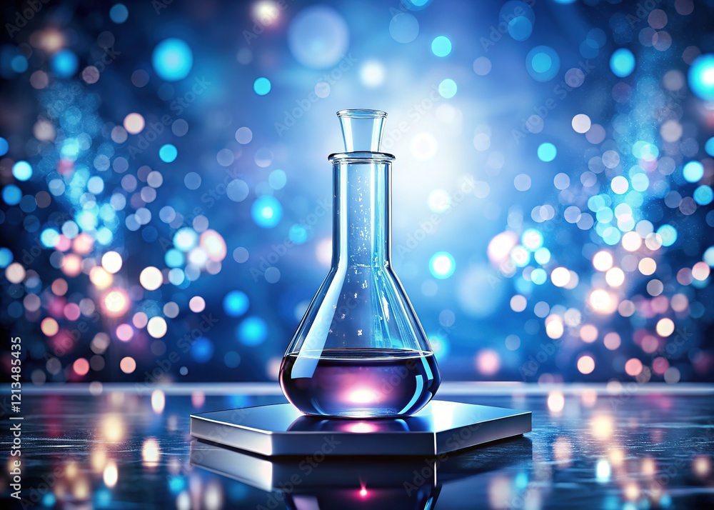 Cosmetic lab display: Double exposure, highlights products. Cosmetic lab display: Double exposure, highlights products.