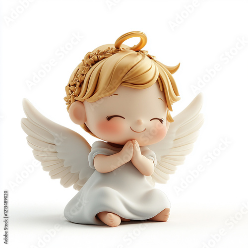 a single cute 3d kawaii baby angel