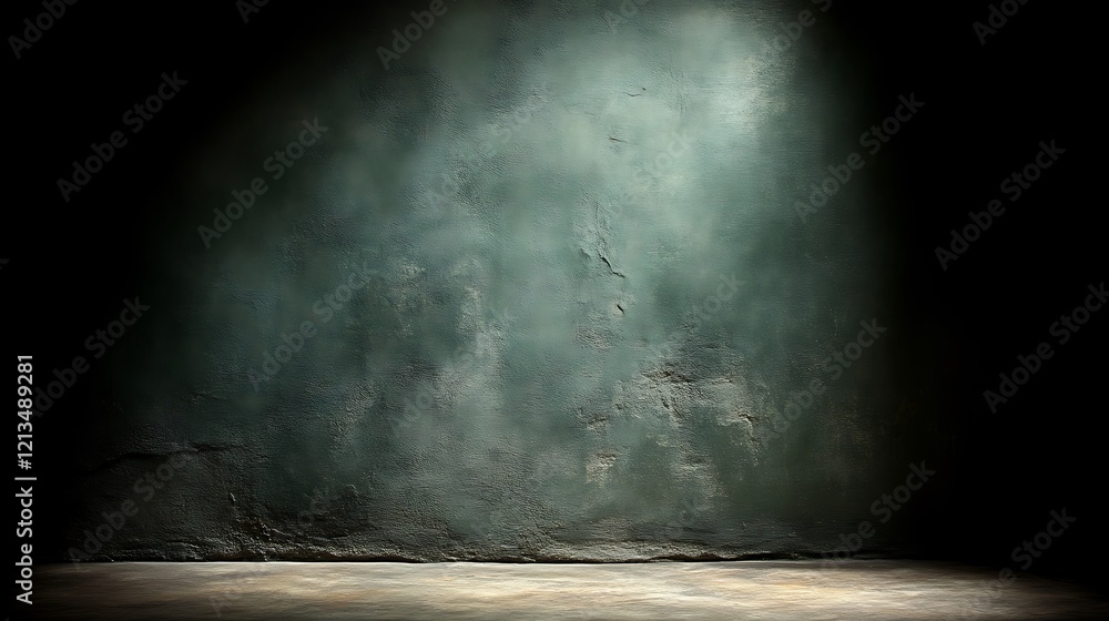 Dark Moody Wall Background With Spotlight and Floor Dark Moody Wall Background With Spotlight and Floor