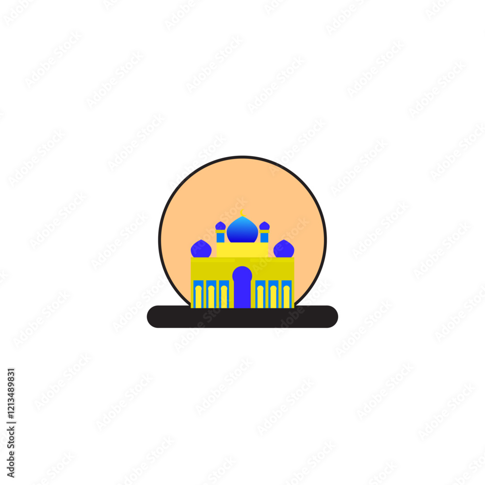 Obraz premium blue dome mosque and two minarets