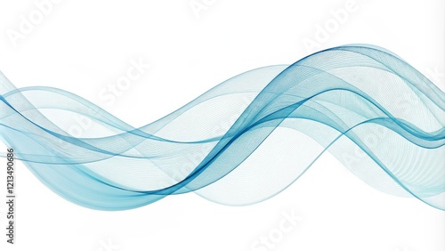 Abstract Blue Wave Composit...