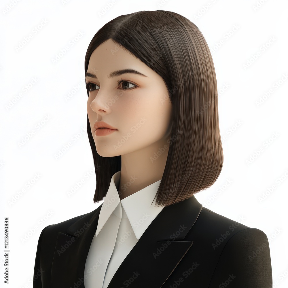 Young Woman in a Black Suit Professional Portrait Young Woman in a Black Suit Professional Portrait