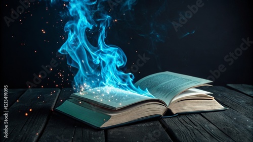 Blue Fire Book Open Book wi...